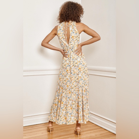 Lulu’s Watching the Blooms Yellow Floral High-Low Midi Dress Size Medium - Picture 16 of 16